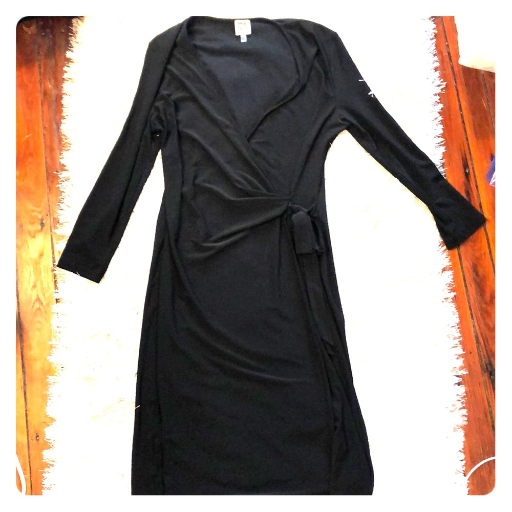 Anne Klein black wrap dress